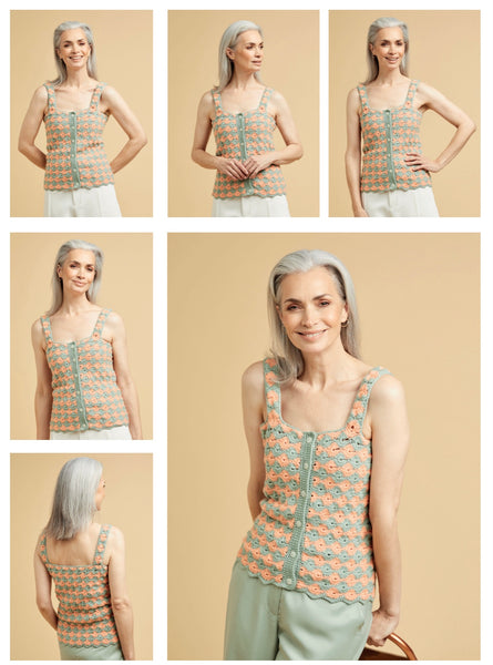 Sirdar No1 D/K Crochet Top Pattern 10661