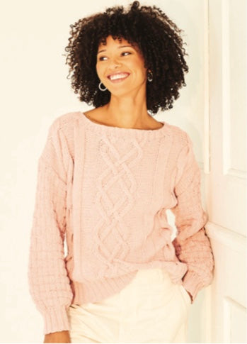 Stylecraft Soft Pastels Aran Sweater Knitting Pattern 10158