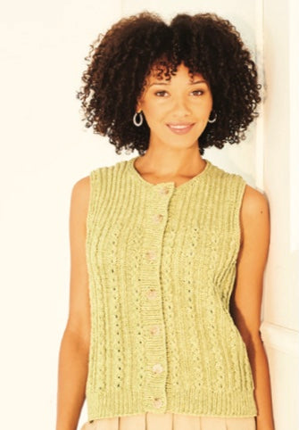 Stylecraft Soft Pastels Aran Cardigan Knitting Pattern 10155