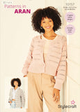 Stylecraft Soft Pastels Aran Cardigan Knitting Pattern 10157