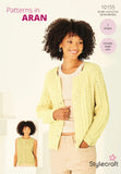 Stylecraft Soft Pastels Aran Cardigan Knitting Pattern 10155
