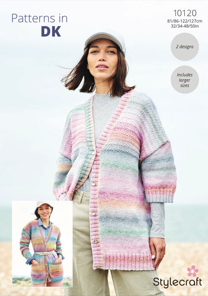 Stylecraft Chromatic D/K Ladies Cardigan Knitting Pattern 10120