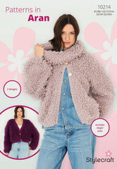 Stylecraft Aran Adult Loopy Jacket Knitting Pattern 10214