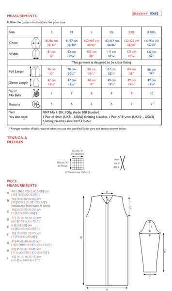 Sirdar No1 D/K Ladies Tiie Front Jacket Knitting Pattern 10662