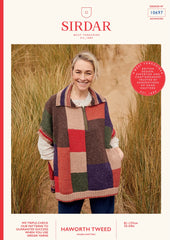 Sirdar Haworth Tweed D/K Zipped Cape Knitting Pattern 10697