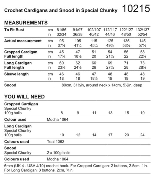 Stylecraft Chunky Adult Loopy Jacket Crochet Pattern 10215