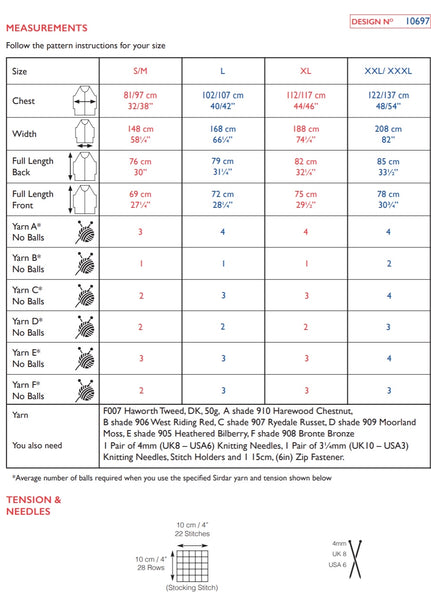 Sirdar Haworth Tweed D/K Zipped Cape Knitting Pattern 10697