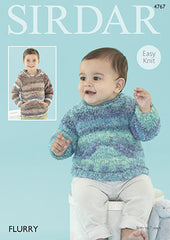 Sirdar Babies Chunky Sweater Knitting Pattern 4767 Birth-7yrs