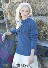 Sirdar Harrap Tweed D/K Ladies Sweater Pattern 7397