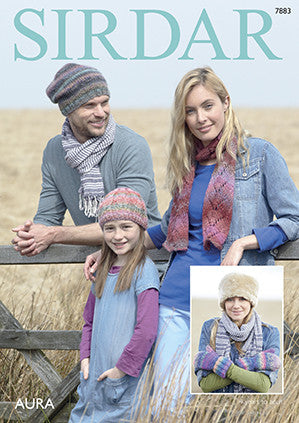 Sirdar Aura Chunky Accessories Knitting Pattern 7883