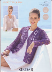 Ladies Cotton Double Knit (Crochet) Pattern 7072