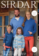 Sirdar Country Style D/K Family Hoodies Pattern 7983