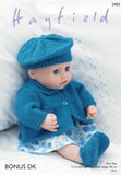 Hayfield Bonus D/K Dolls Jacket, Beret & Shoes Knitting Pattern 2483