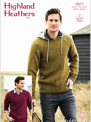 Stylecraft Highland Heathers Aran Men’s Sweater Knitting Pattern 9877