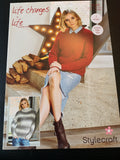 Stylecraft Life D/K Round Neck Fisherman’s Rib Sweater Knitting Pattern 9548