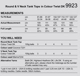 Stylecraft Colour Twist D/K Cable Tank Tops Knitting Pattern 9923