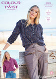 Stylecraft Colour Twist D/K Sweater Knitting Pattern 9924