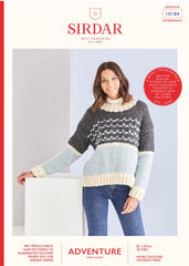 Sirdar Adventure Super Chunky Round Neck Sweater Knitting Pattern 10184