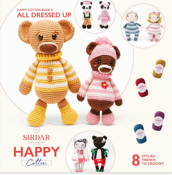 Sirdar Happy Cotton ‘All Dressed Up’ Crochet Toy Pattern Book