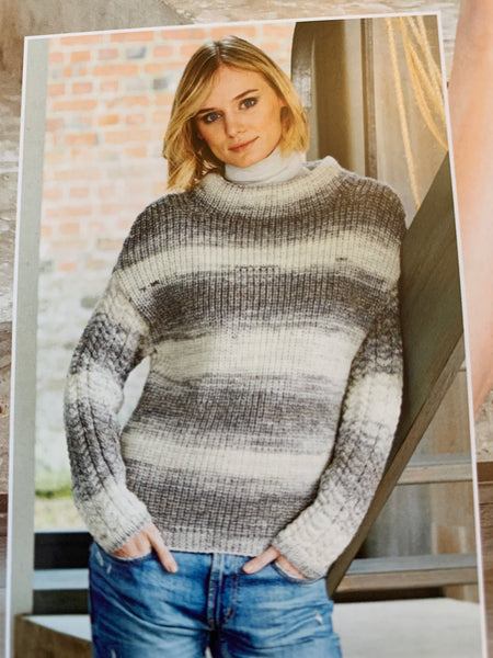 Stylecraft Life D/K Round Neck Fisherman’s Rib Sweater Knitting Pattern 9548