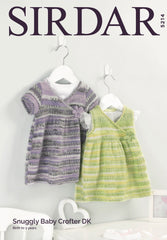 Sirdar Baby Crofter D/K Knitted Dress Pattern 5214