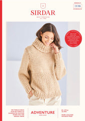 Sirdar Adventure Super Chunky Cowl Neck Sweater Knitting Pattern 10186