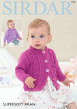 Sirdar Supersoft Aran Cardigan Knitting Pattern Sizes 0-7yrs 4783