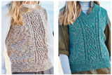 Stylecraft Colour Twist D/K Cable Tank Tops Knitting Pattern 9923