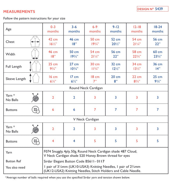 Sirdar Snuggly 4ply Cardigan with Owls Knitting Pattern 5439