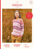 Sirdar Country Classic 4ply Ladies Fairisle Sweater Knitting Pattern 10130