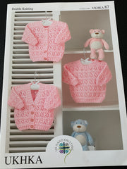 Baby Double Knit Lace Pattern Cardigans and Sweater UKHKA87