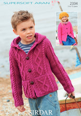 Sirdar Supersoft Aran Cardigans Knitting Pattern Sizes 2-13yrs 2334