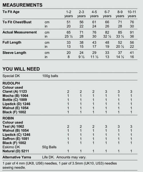 Stylecraft Childs Christmas Sweater Knitting Pattern 9204