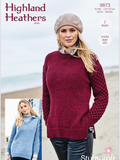 Stylecraft Highland Heathers Aran Ladies Sweater Knitting Pattern 9873