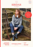 Sirdar Haworth Tweed D/K Ladies V Neck Sweater Knitting Pattern 10151