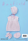 Hayfield Bonus D/K Dolls Dress & Bonnet Knitting Pattern 2482